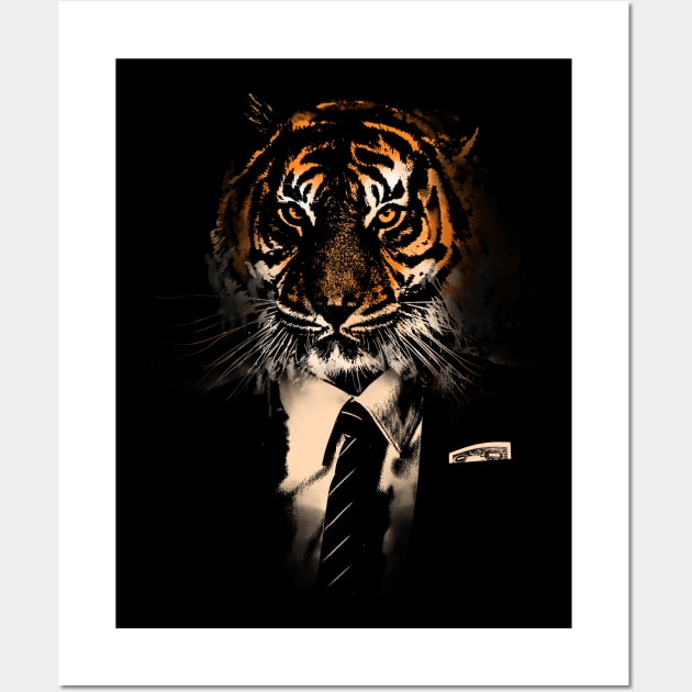 Tiger Tycoon - Corporate Fat Cat Business Capitalist Tiger Wall Art by Area31Studios